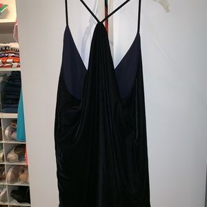 Black velvet tank top